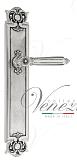 Дверная ручка Venezia на планке PL97 мод. Castello (натур. серебро + чернение) проходн