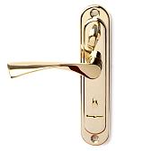 Дверная ручка на планке Apecs HP-77.0323-S-C-G-R правая (золото) для врезного замка Га