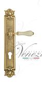 Дверная ручка Venezia на планке PL97 мод. Colosseo (полир. латунь с белой керамикой па