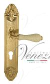 Дверная ручка Venezia на планке PL90 мод. Colosseo (полир. латунь с белой керамикой па